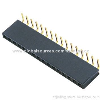 Right angle single row, 2.54mm female header, height 7.1mm